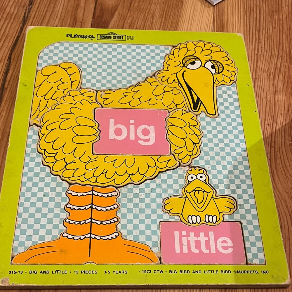 Vintage Sesame Street Big Bird Puzzle - Yellow and Pink